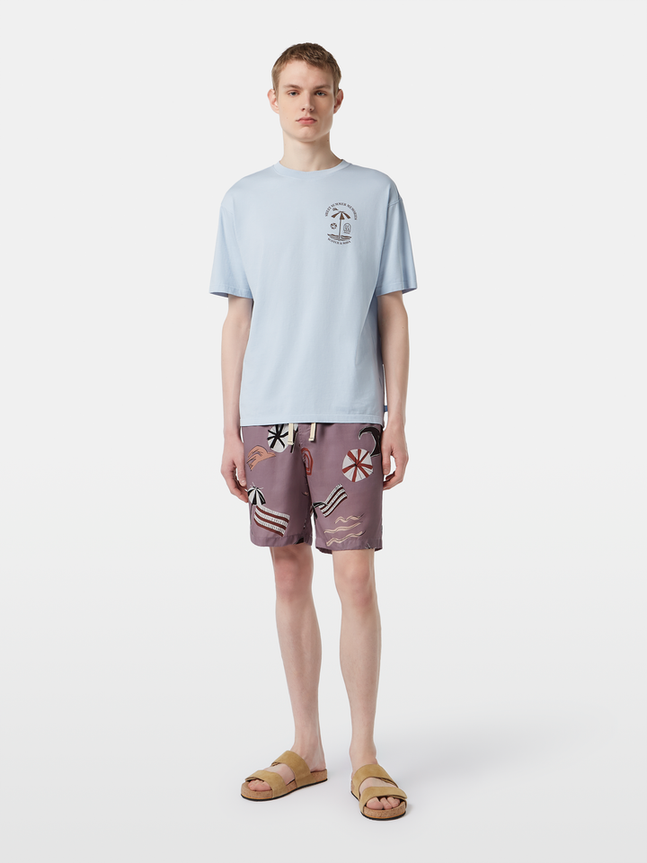 Fave - relaxed fit printed tencel bermuda short