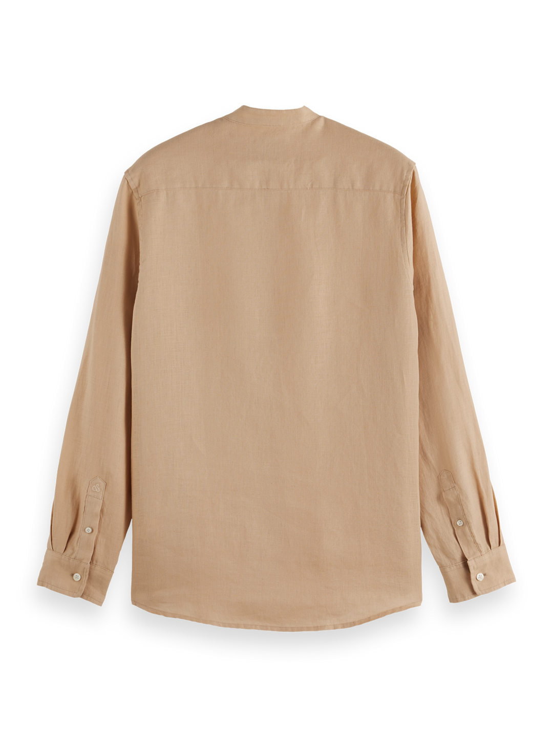 Seasonal core-Regular fit stand-up collar linen shirt