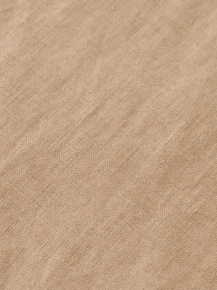 Seasonal core-Regular fit stand-up collar linen shirt