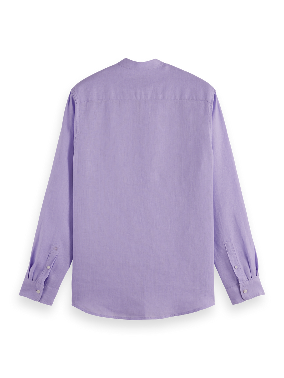 Seasonal core-Regular fit stand-up collar linen shirt