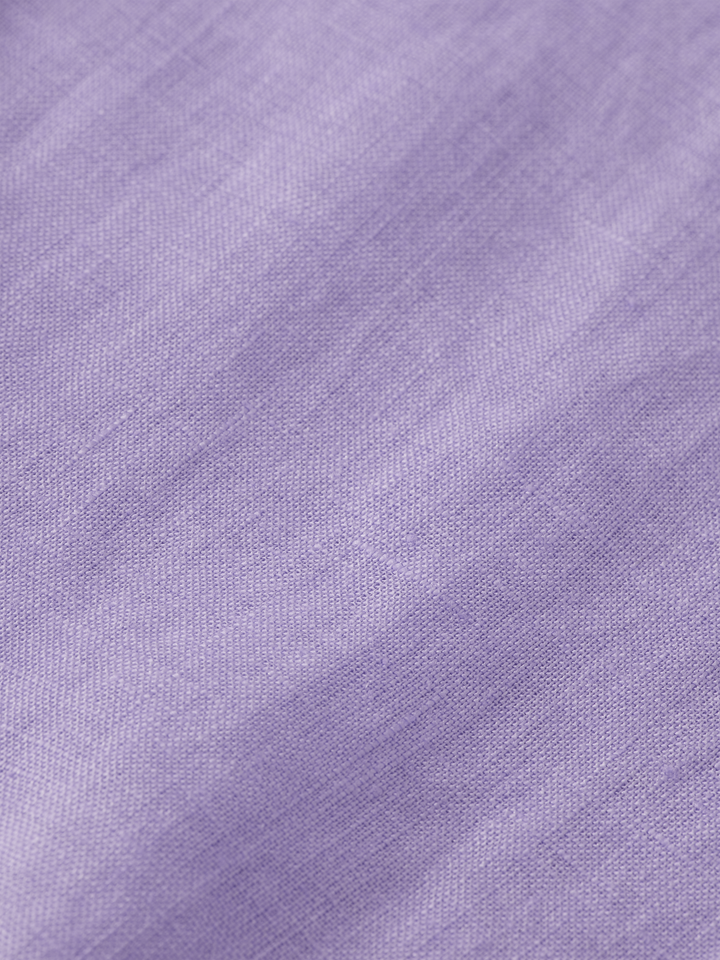 Seasonal core-Regular fit stand-up collar linen shirt