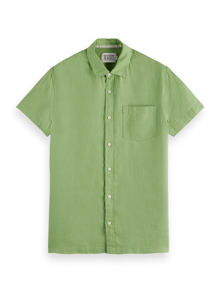 Seasonal core - short-sleeved regular fit linen shirt