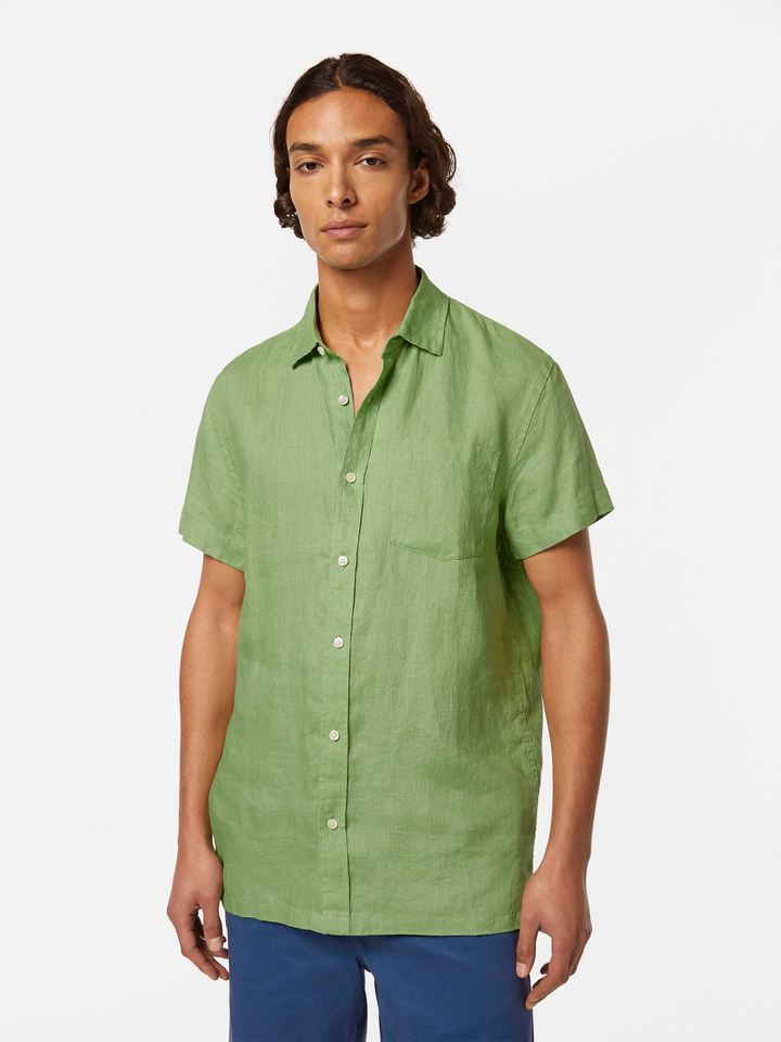 Seasonal core - short-sleeved regular fit linen shirt