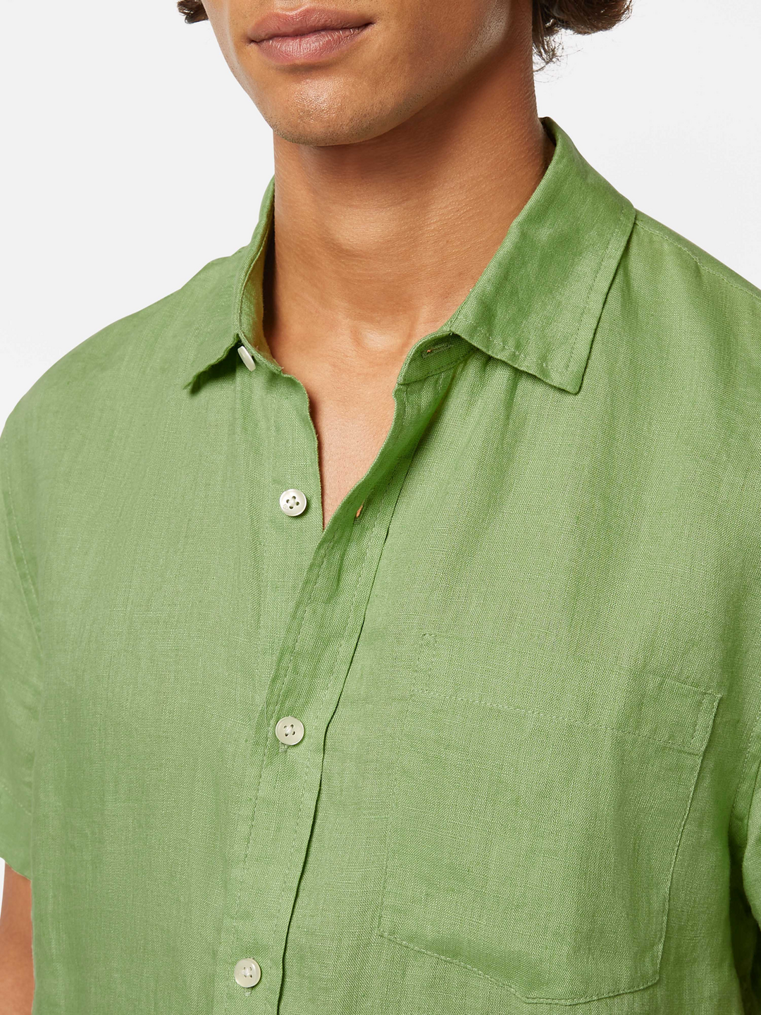 Seasonal core - short-sleeved regular fit linen shirt