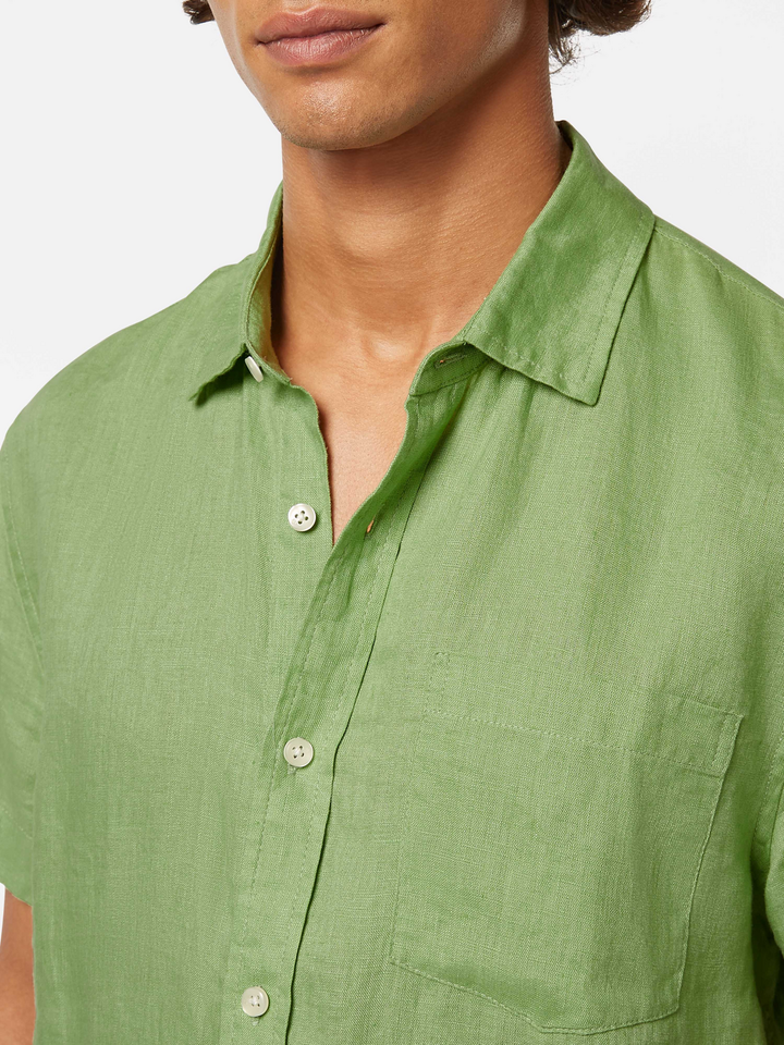 Seasonal core - short-sleeved regular fit linen shirt