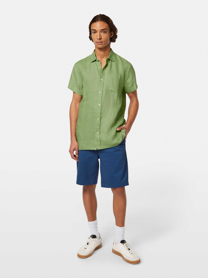 Seasonal core - short-sleeved regular fit linen shirt