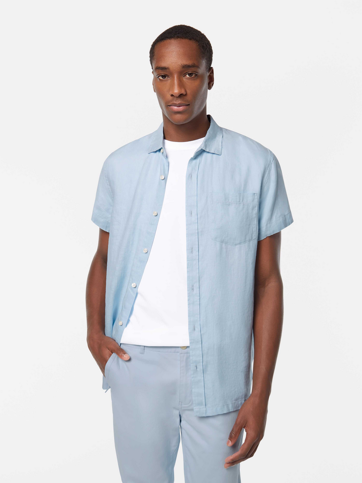 Seasonal core-short-sleeve regular fit linen shirt