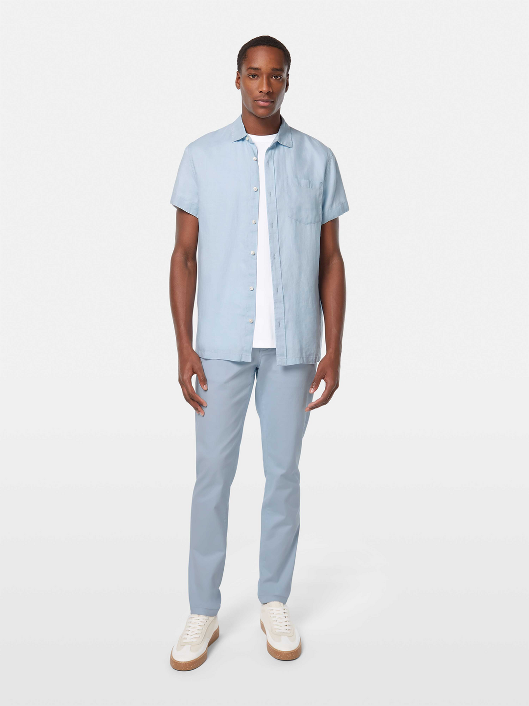 Seasonal core-short-sleeve regular fit linen shirt
