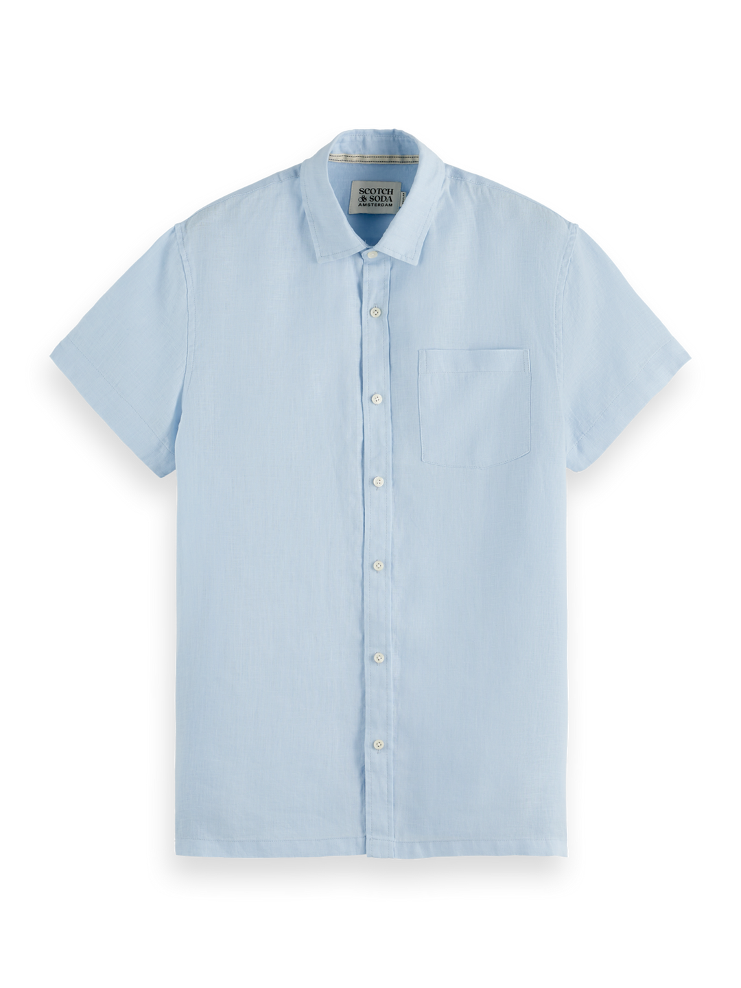Seasonal core-short-sleeve regular fit linen shirt