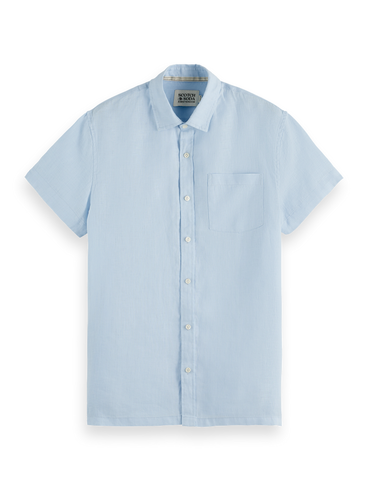 Seasonal core-short-sleeve regular fit linen shirt