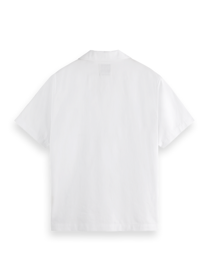Short-sleeved relaxed-fit linen blend shirt