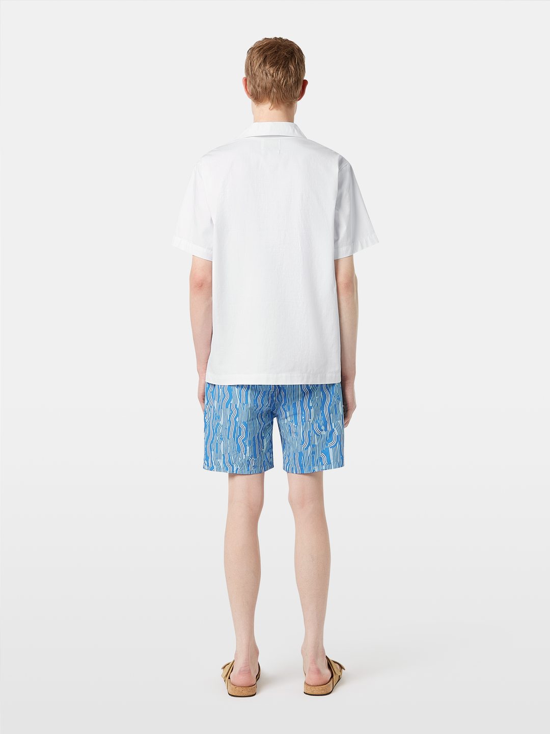 Short-sleeved relaxed-fit linen blend shirt