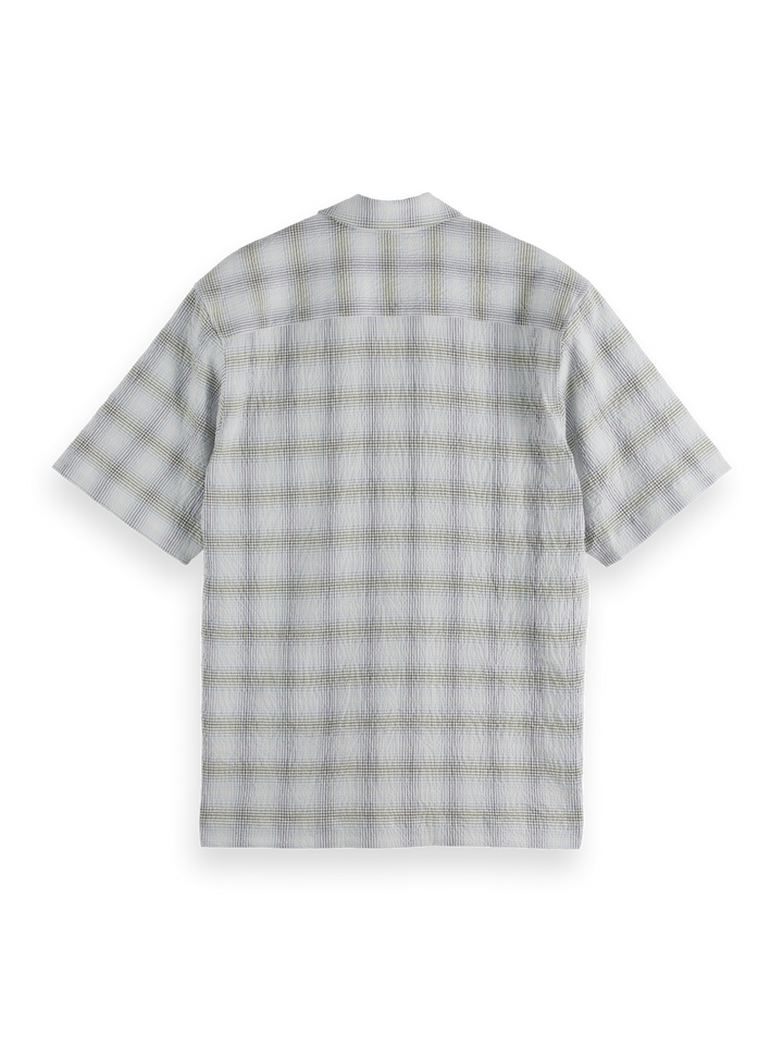 Checked short-sleeved relaxed-fit shirt