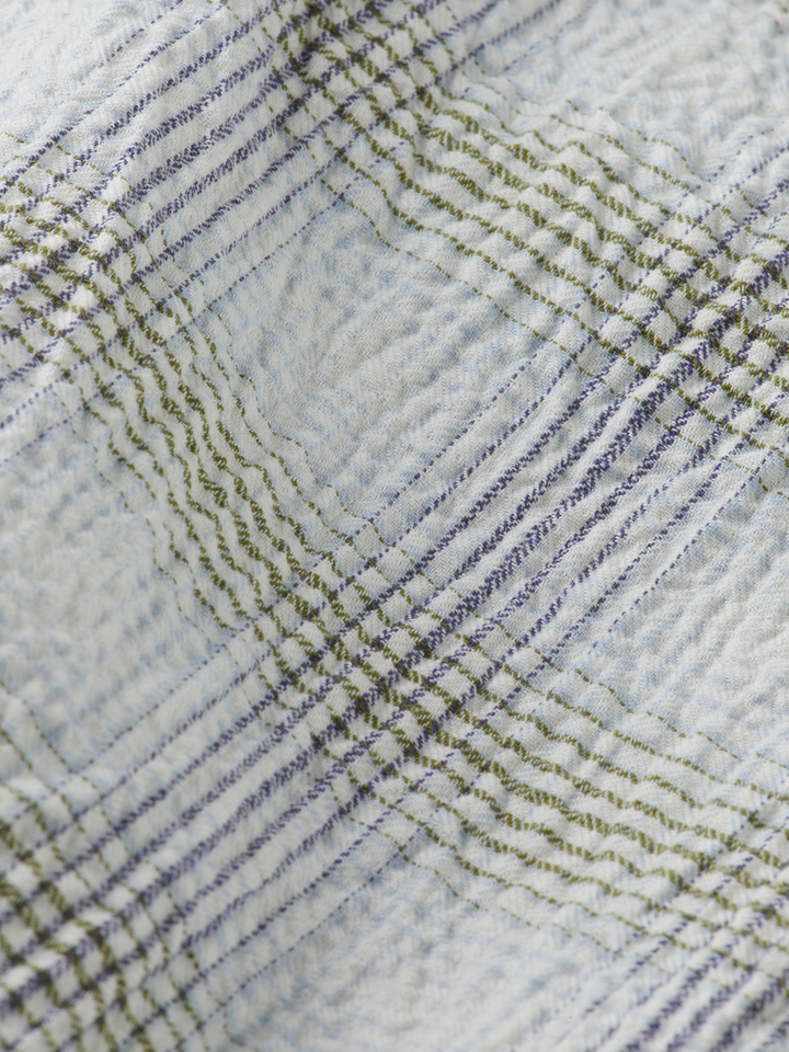 Checked short-sleeved relaxed-fit shirt