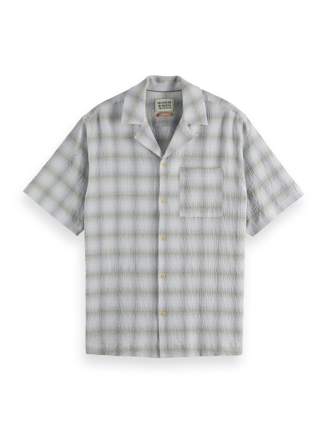 Checked short-sleeved relaxed-fit shirt
