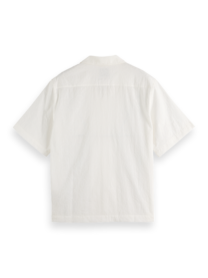 Embroidered short-sleeved relaxed-fit shirt