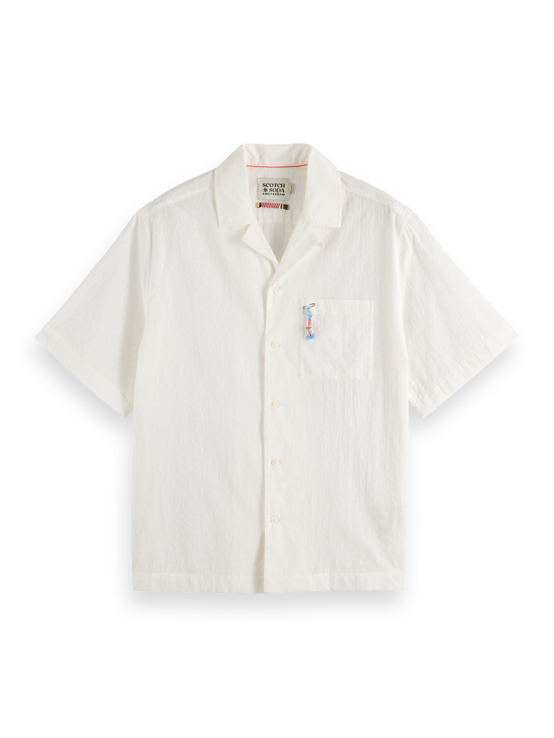 Embroidered short-sleeved relaxed-fit shirt
