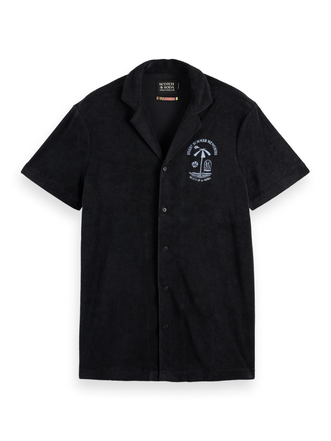 Short-sleeved regular fit towelling shirt