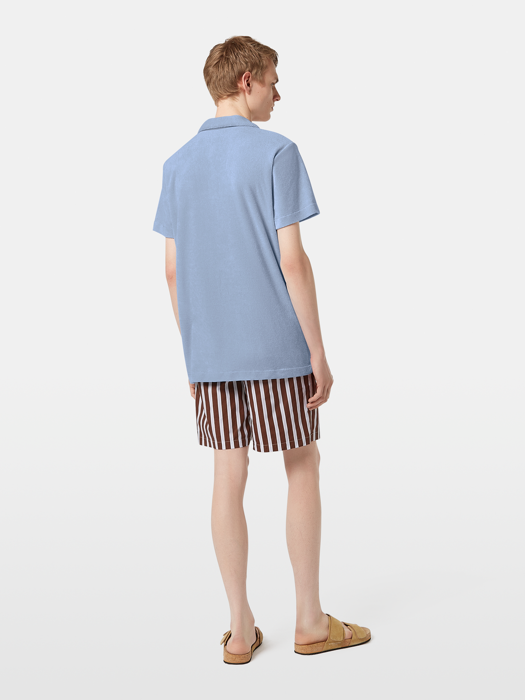 Short-sleeved regular fit towelling shirt