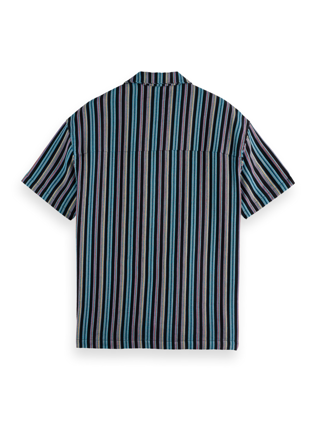 Striped short-sleeved relaxed-fit jacquard shirt