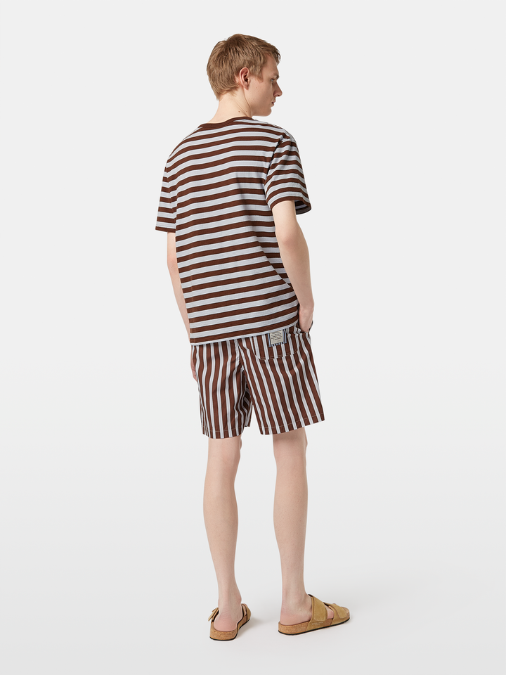 Relaxed-fit waffle striped T-shirt