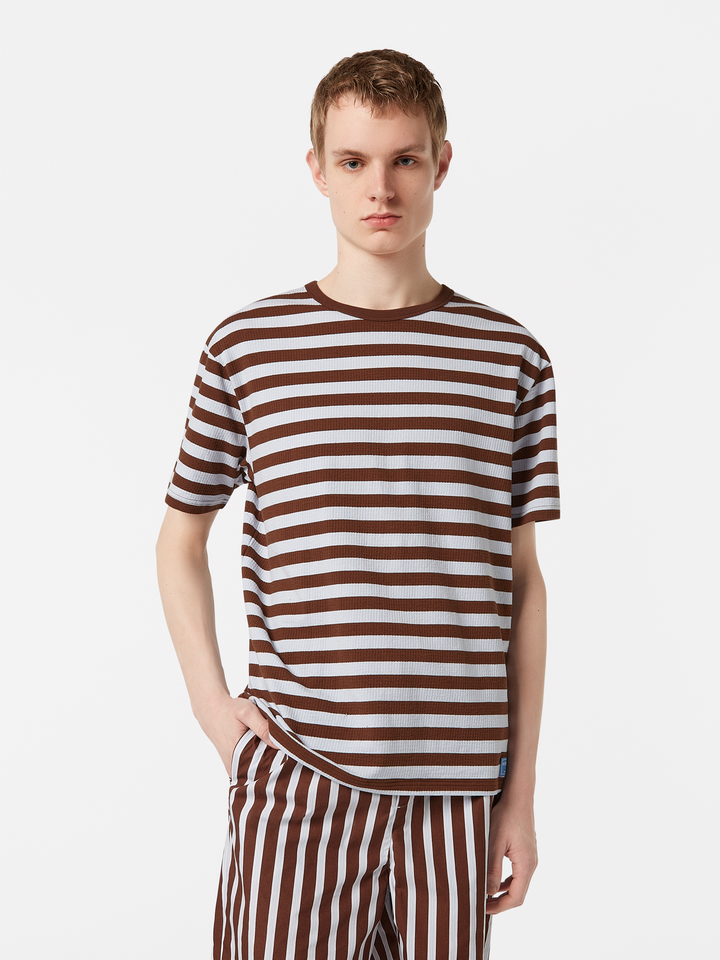 Relaxed-fit waffle striped T-shirt