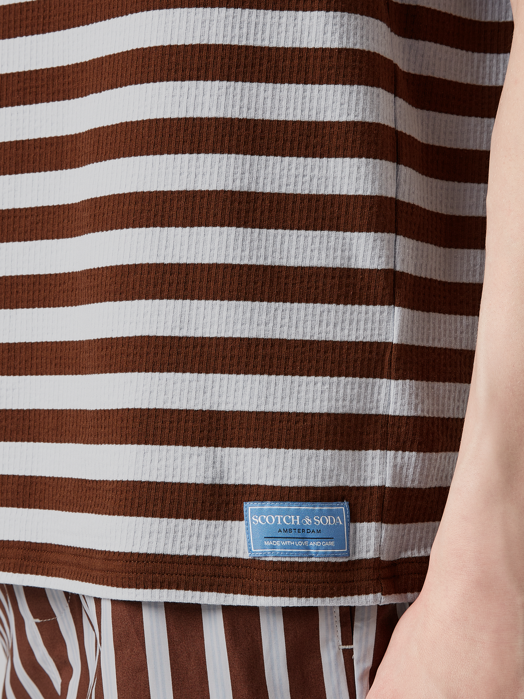 Relaxed-fit waffle striped T-shirt