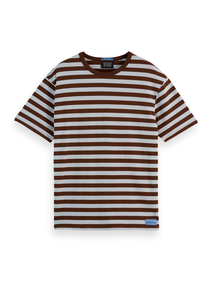 Relaxed-fit waffle striped T-shirt