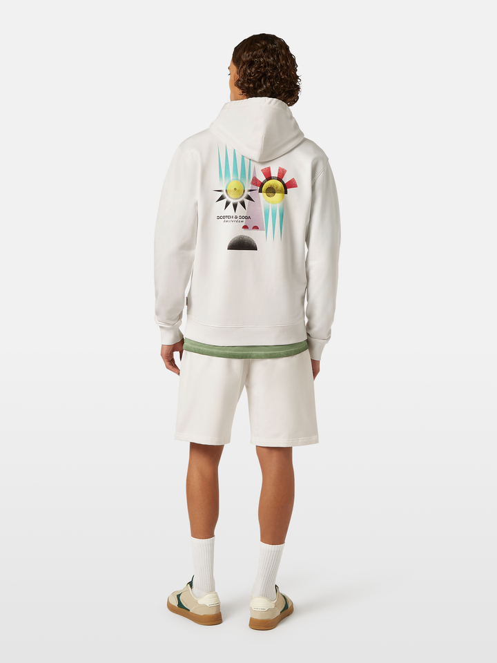 Regular fit front and back artwork hoodie