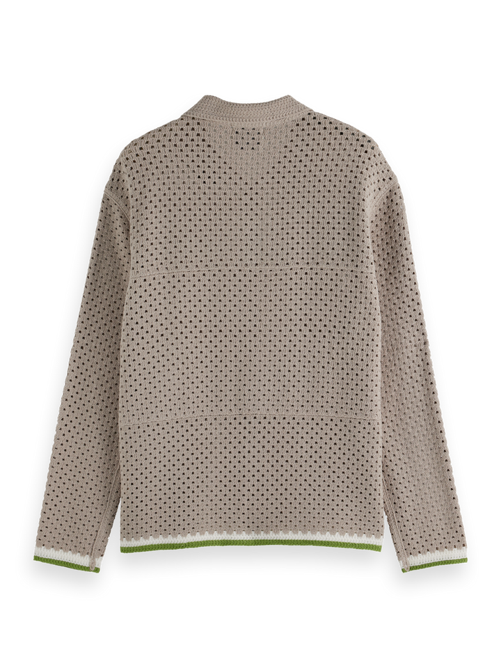 Crochet long-sleeved shirt