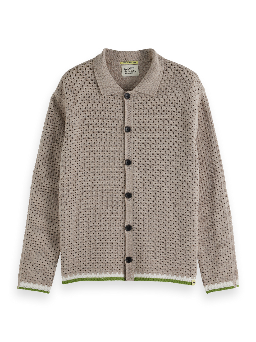 Crochet long-sleeved shirt