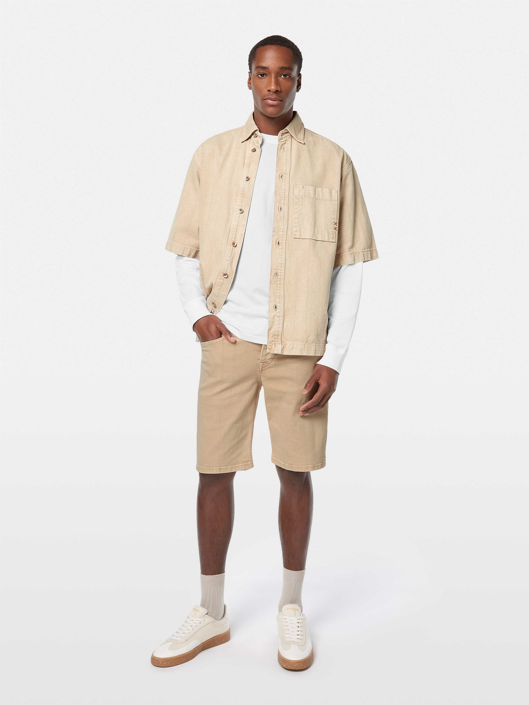 Ralston slim fit denim short — Garment dye colours
