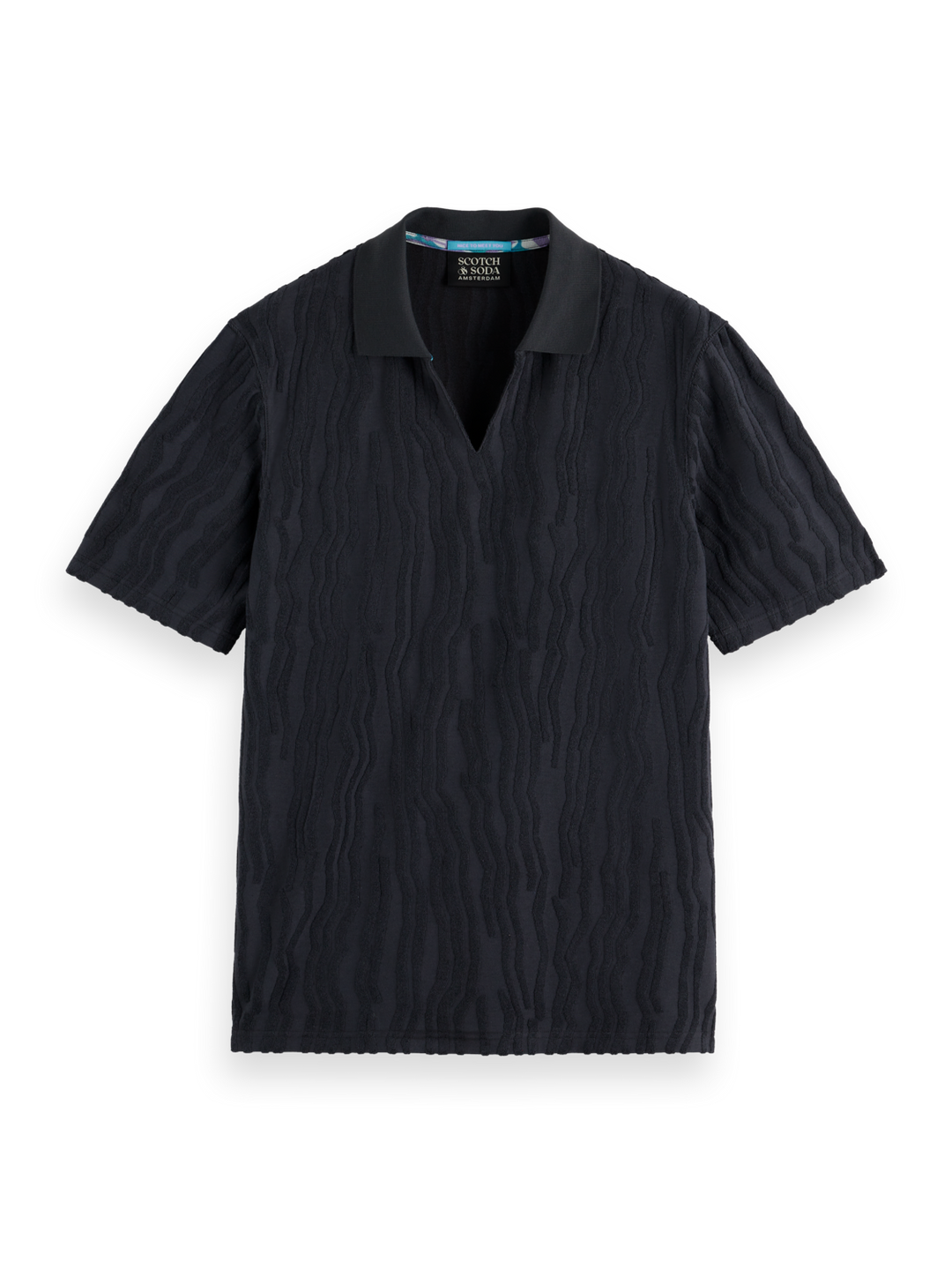 Jacquard cotton terry relaxed-fit polo