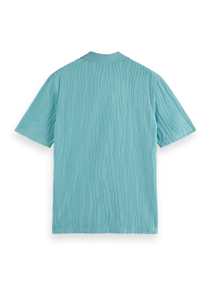 Jacquard cotton terry relaxed-fit polo