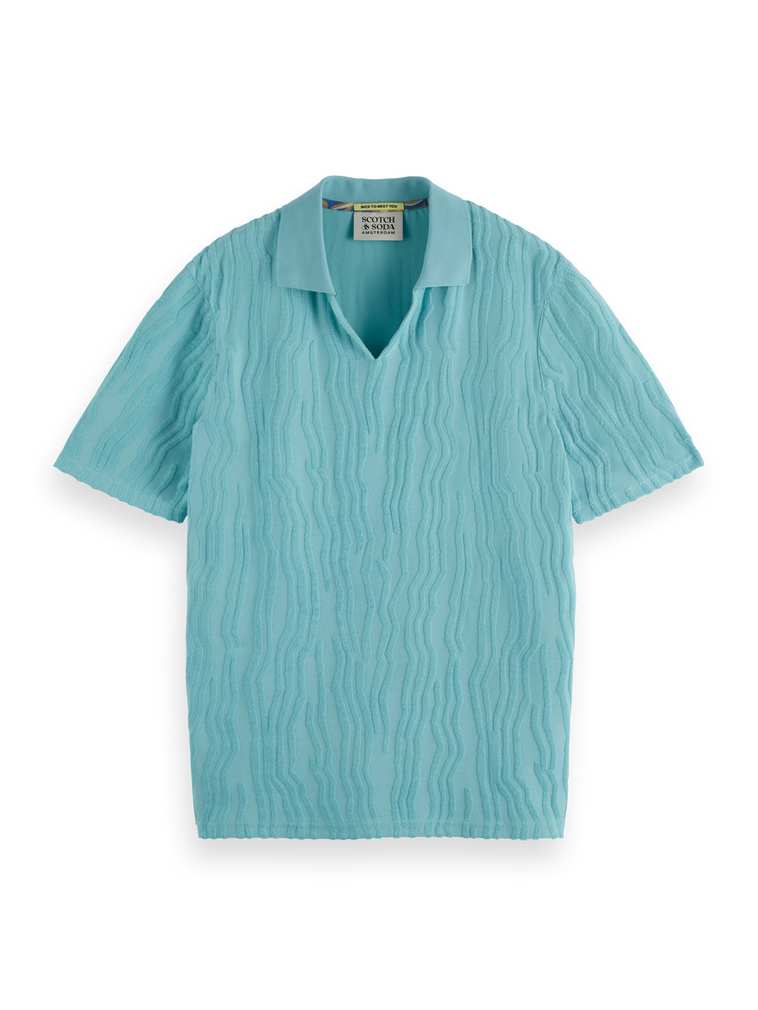 Jacquard cotton terry relaxed-fit polo