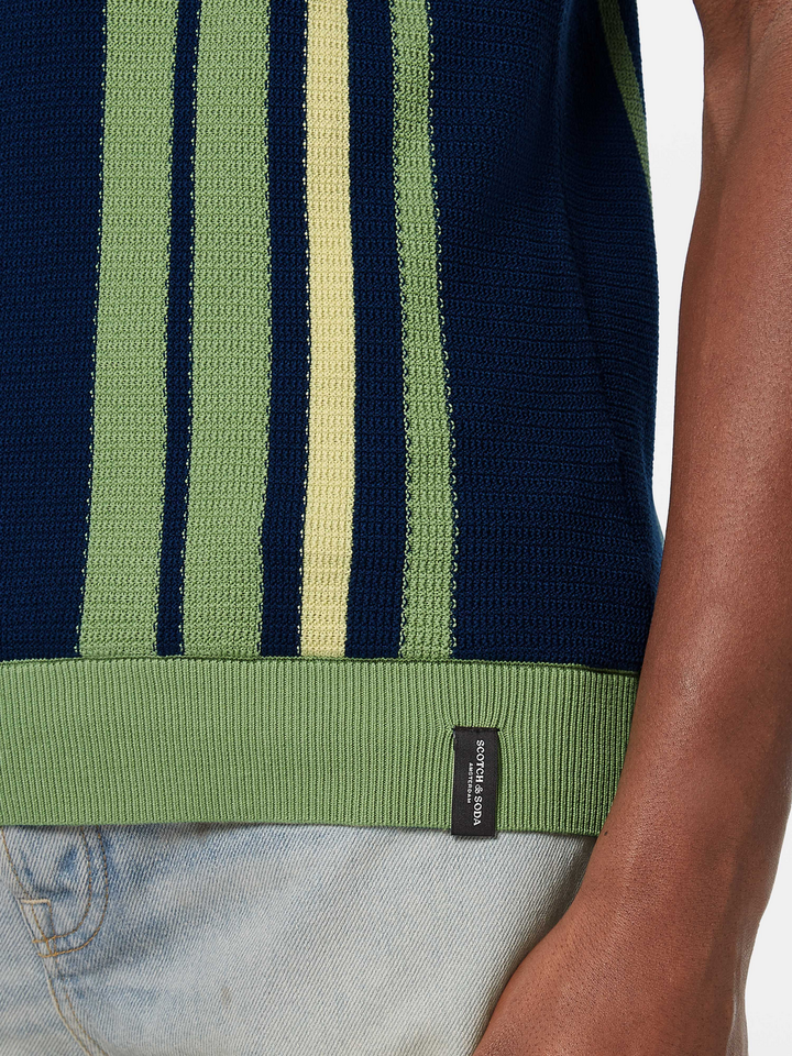 Structured knitted regular fit polo