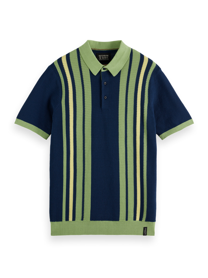 Structured knitted regular fit polo