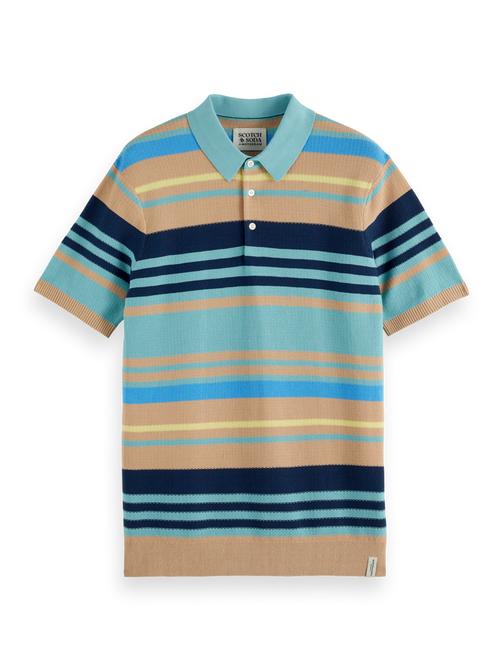 Structured knitted regular fit polo