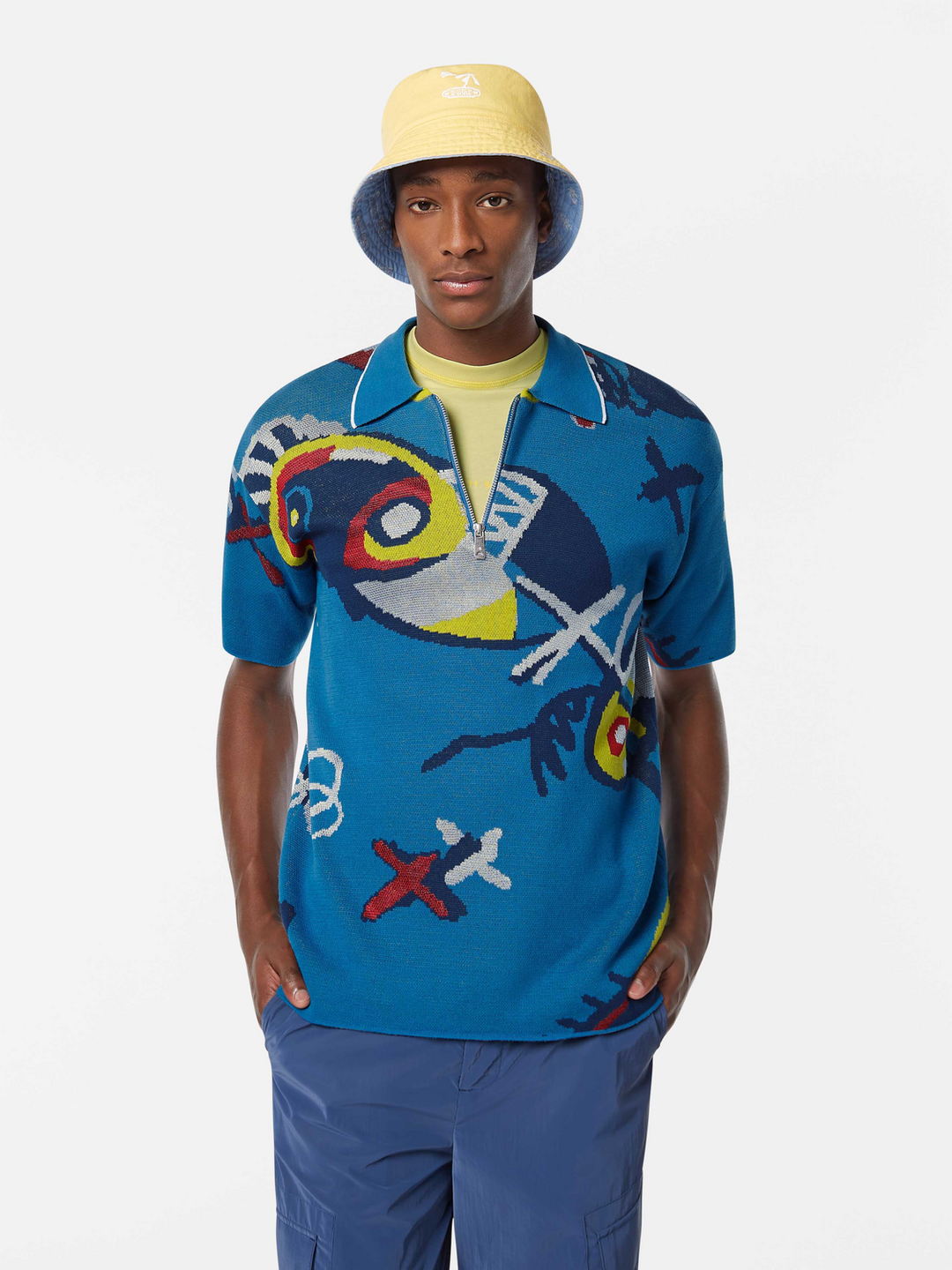 Abstract Island Crochet Polo