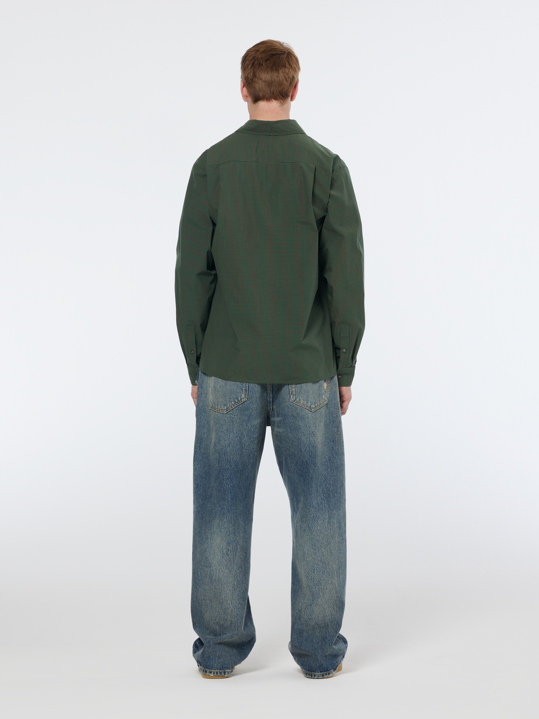 Relaxed-Fit YD Micro-Check Shirt