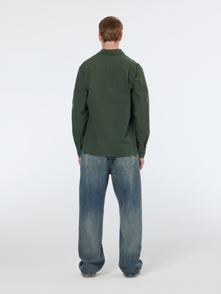 Relaxed-Fit YD Micro-Check Shirt