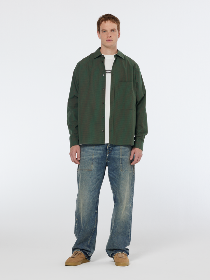 Relaxed-Fit YD Micro-Check Shirt