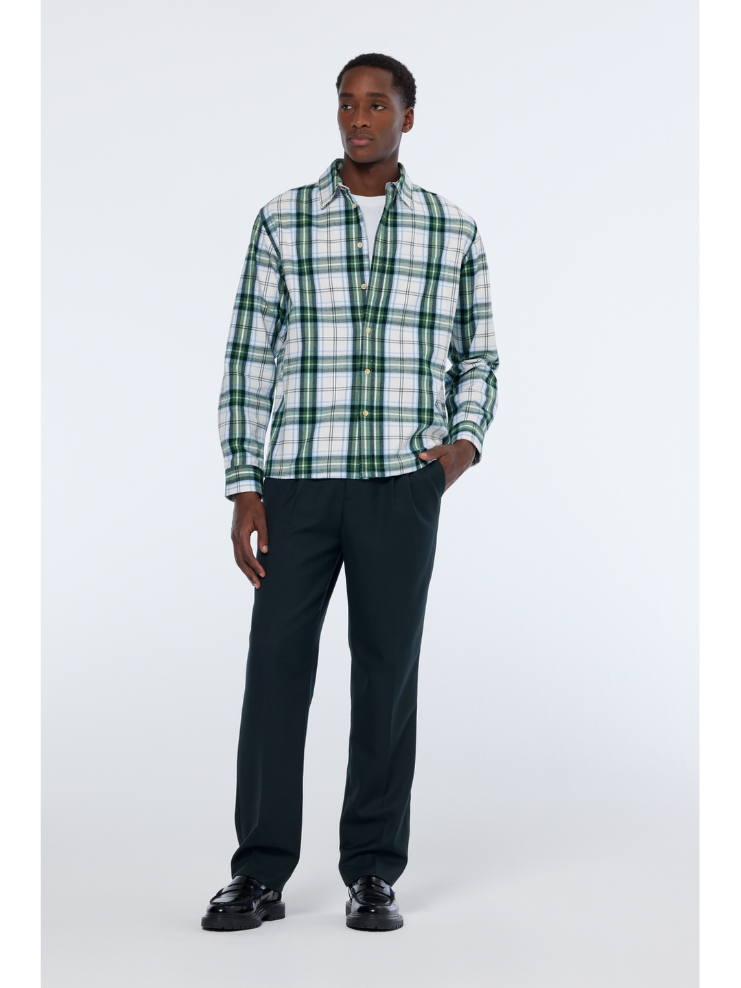 Relaxed-Fit YD Flannel Check Shirt