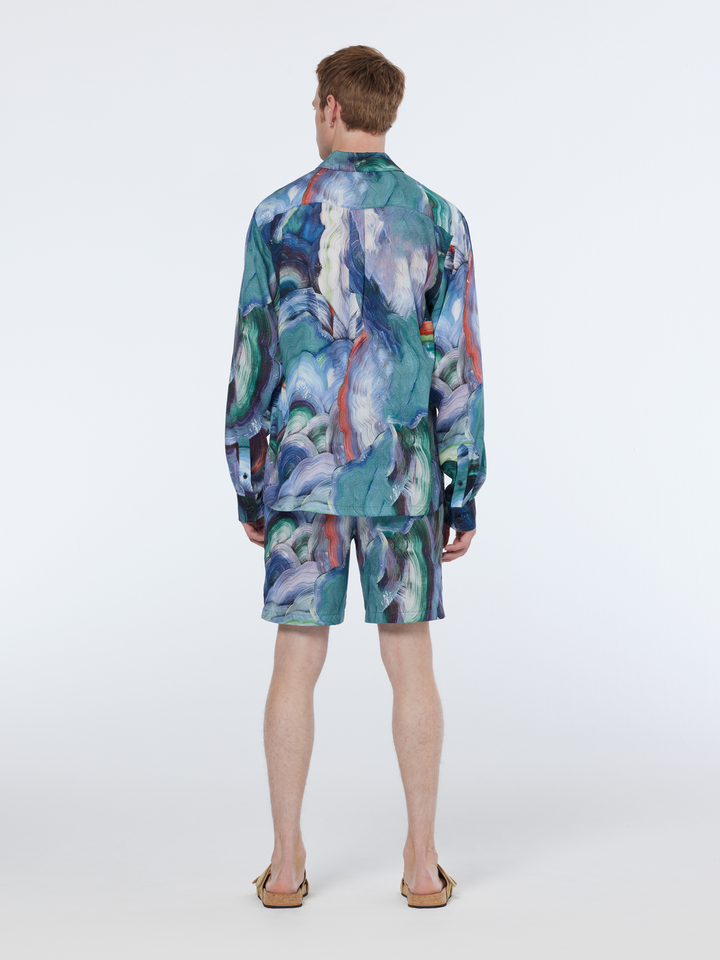 Relaxed-Fit Abstract Print Tencel Shirt