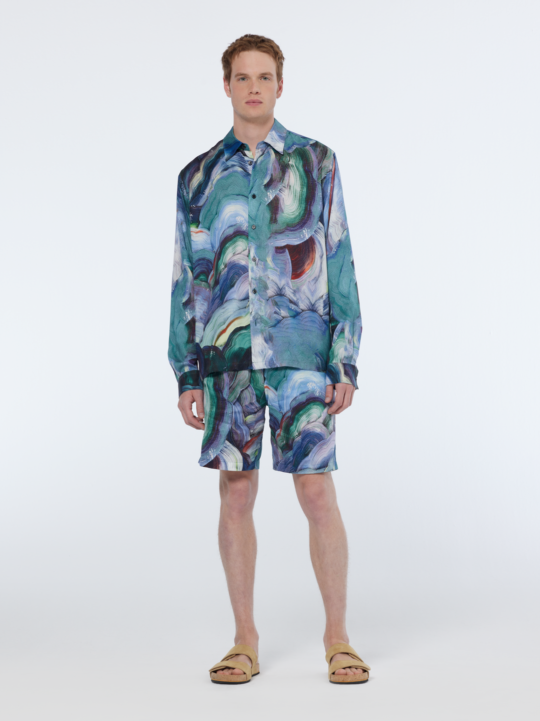 Relaxed-Fit Abstract Print Tencel Shirt