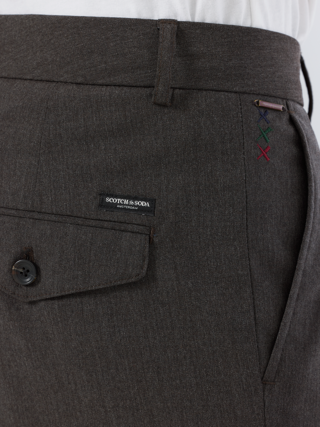 Melange with pocket detail wide fit chino