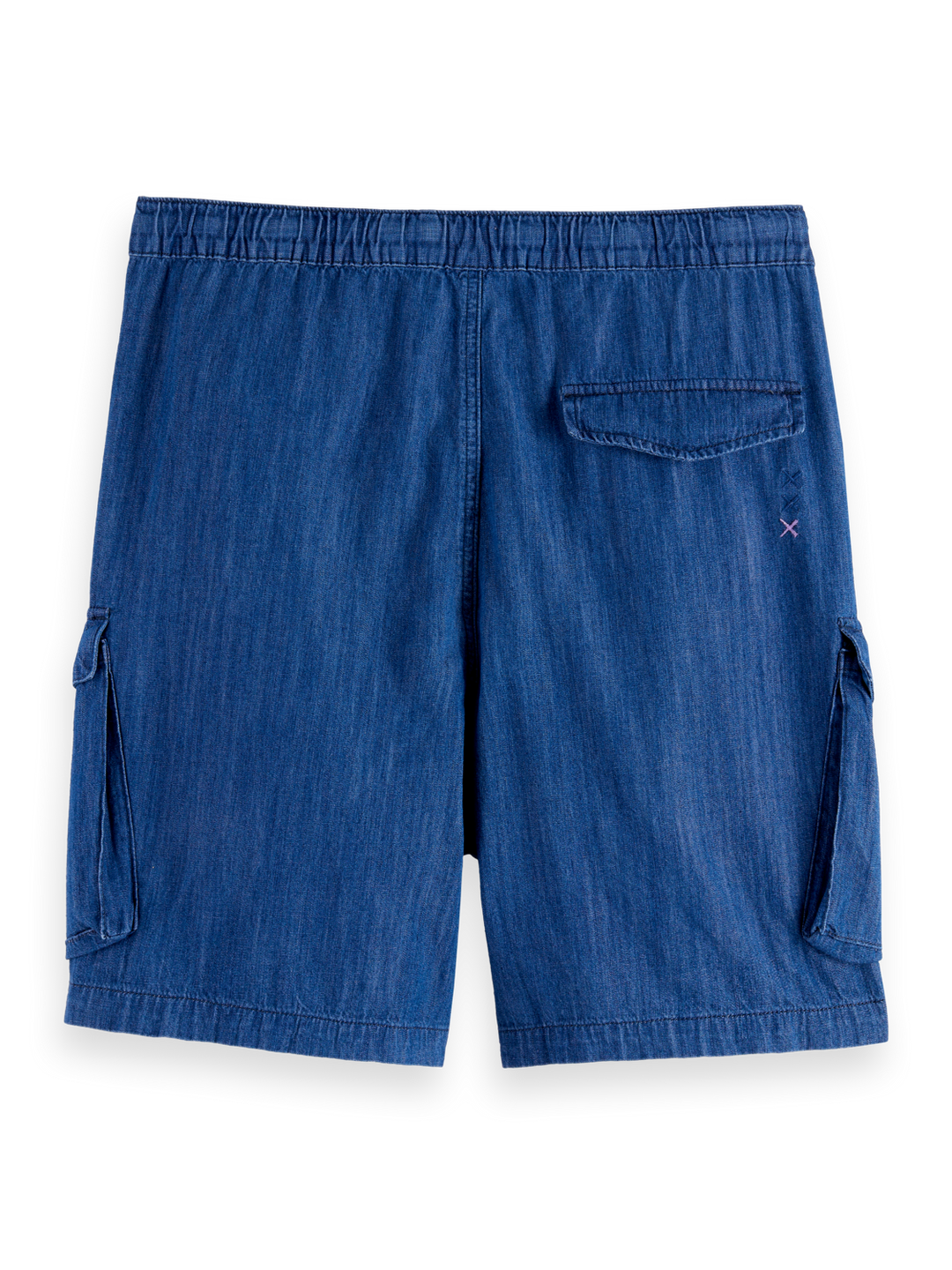 Lightweight sporty denim beach short with cargo pockets