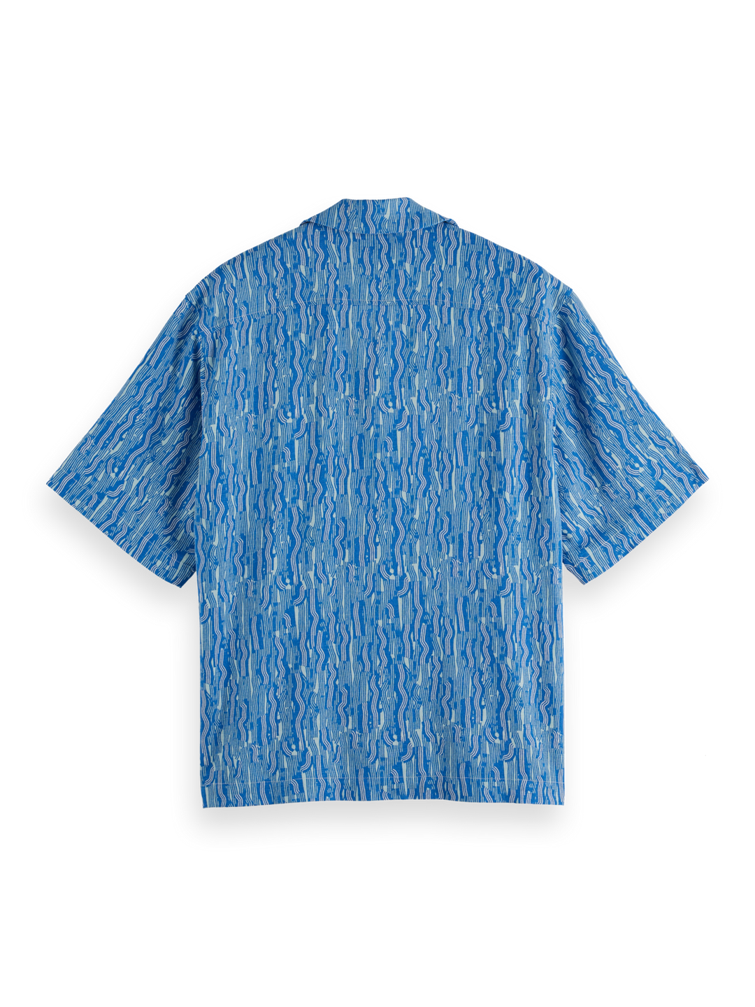 AOP short-sleeved linen-blend relaxed-fit shirt
