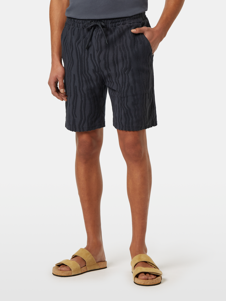 Cotton terry jacquard shorts