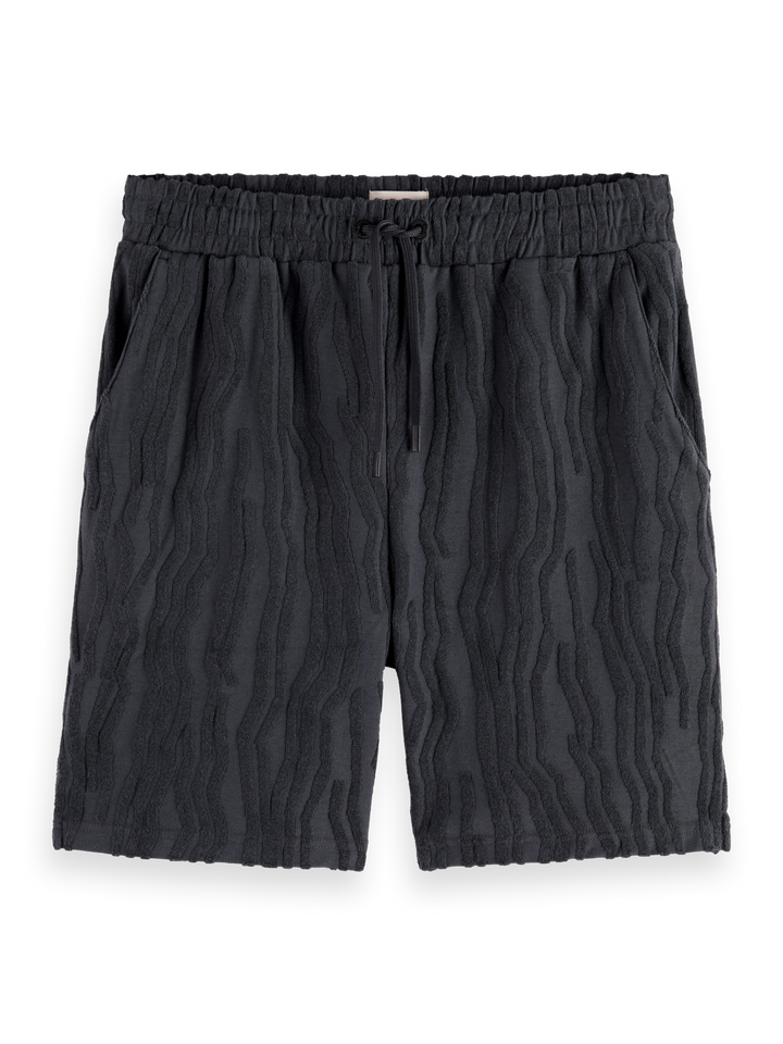 Cotton terry jacquard shorts